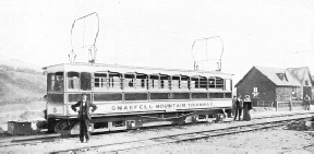 A COACH ON THE SNAEFELL MOUNTAIN TRAMWAY