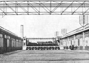 A GIANT TRAVERSER for locomotives at Malines, Belgium