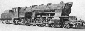 A 4-8-2 locomotive used for fast goods and heavy passenger trains on the Northern Railway of Spain