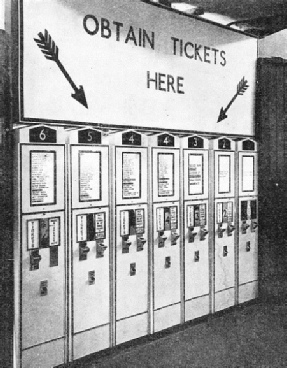 THIS TICKET MACHINE issues tickets for journeys that cost from one penny to sixpence