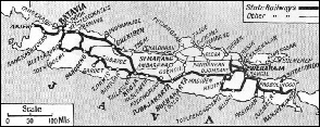 Railway map of Java