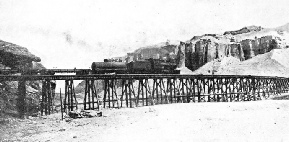 This picture illustrates in a very striking manner one of the chief problems confronting railway engineers in the desert - the transport of water