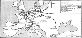 EXPRESS ROUTES over which sleeping cars are run