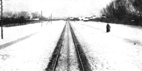 a wintry scene near Omsk, in Siberia, on the Trans-Siberian Railway