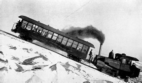 ON THE STEEPEST PART OF THE Pike's Peak Railway