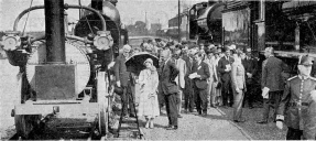 The Duke and Duchess of York inspect the exhibits at the Faverdale Works, Darlington, part of the Railway Centenary celebrations