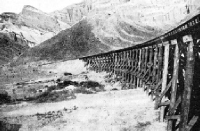 TRESTLE BRIDGES are a common feature of this remarkable desert railway across the Death Valley