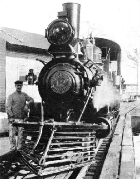 This locomotive was found abandoned in the jungle where it had been left by pioneers who had perished some thirty years earlier