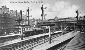 The Continental Express preparing to start from Charing Cross, South Eastern & Chatham Railway