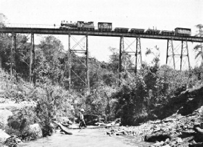 A STEEL TRESTLE BRIDGE ON THE UGANDA RAILWAY