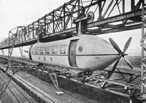 A railplane on a stretch of track over the LNER line at Milngavie, Dumbarton