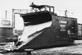 A CPR single-track wedge snow plough used to clean the track