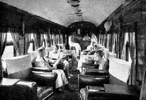 One of the buffet parlour cars which are attached to the express trains operating between Singapore and Kuala Lumpur