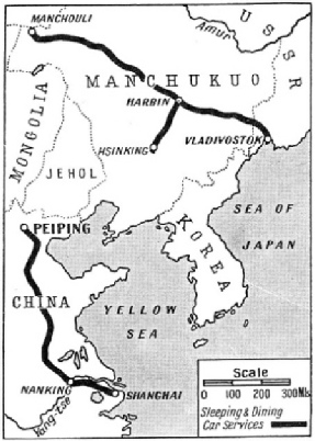 FAR EASTERN ROUTES over which the International Sleeping Car Company’s services are in regular operation