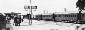 The station of Lydda where lines from Jerusalem, Jaffa, Haifa and Kantara meet