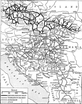 THE MAIN LINES of Czechoslovakia and Yugoslavia