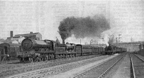 Double-headed Aberdeen Express leaving Edinburgh