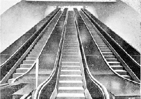 TRIPLE ESCALATOR AT BANK STATION