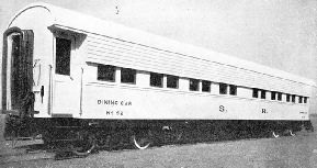 FOR PROTECTION AGAINST THE TROPICAL SUN and the pitiless glare of the desert, the dining-cars in the Sudan are painted white