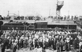 "Royal Scot" being welcomed at St John's, Quebec