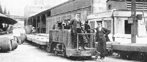 0-4-0 TANK ENGINE at the head of a train of flat wagons at St. James’s Gate Brewery